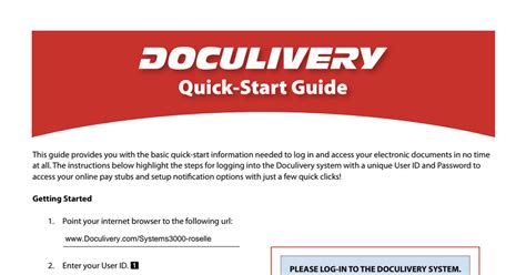 Getting Started. . Www doculivery com login